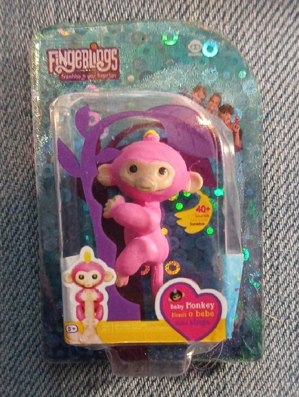 ZURU MINI Brand Toys Series "FingerlingS" Baby Monkey Pink